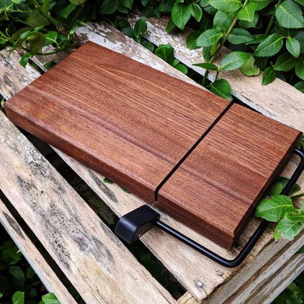 Black Walnut Butcher Block Wood Cheese Slicing Board | Wooden Cheese Slicer.