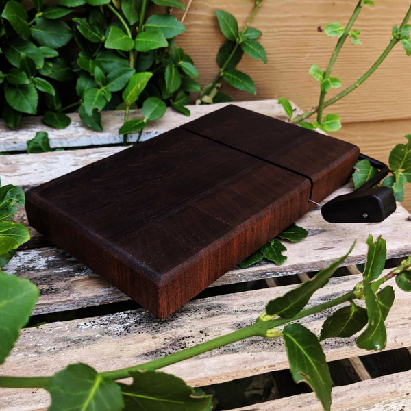 Black Walnut End Grain Wooden Cheese Slicing Board, Wood Cheese Slicer