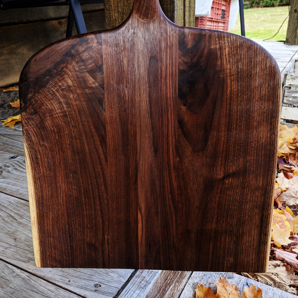 Black Walnut Wood Pizza Peel with Handle – Handmade Wooden Paddle