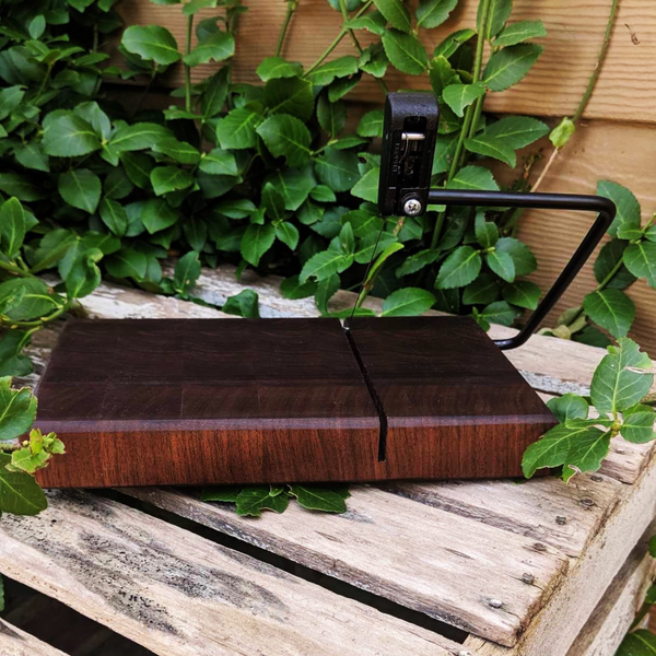 Black Walnut End Grain Wooden Cheese Slicing Board, Wood Cheese Slicer