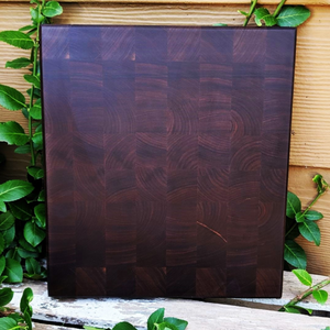 Black Walnut Wood End Grain Cutting Board with Beveled Edge, Wooden Butcher Board.