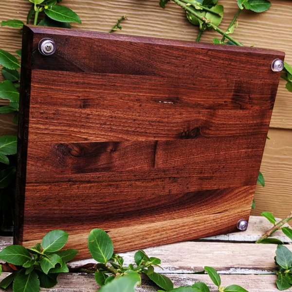 Black Walnut Wood Edge Grain Cutting Board with Beveled Edge & Rubber Grip Feet