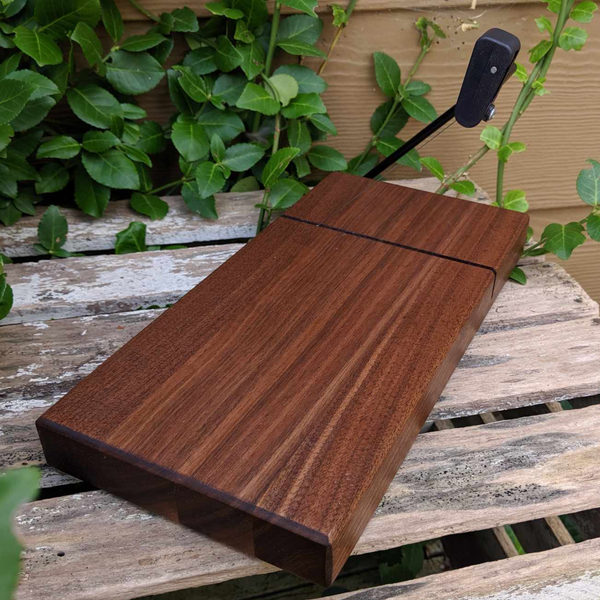 Black Walnut Butcher Block Wood Cheese Slicing Board, Wooden Cheese Slicer