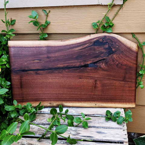 Large Reversible Black Walnut Hardwood Charcuterie Board Serving Tray