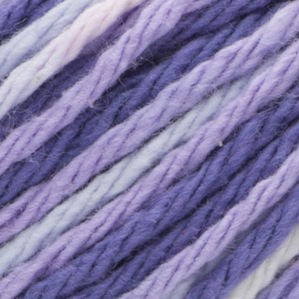 Set of Three Hand-Knit Washcloths, 100% Cotton Dishrags, Light Purple, Dark Purple, & White