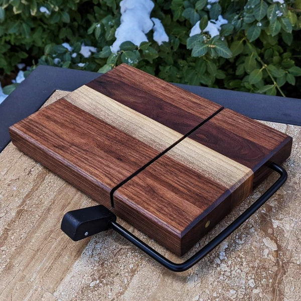 Black Walnut Butcher Block Cheese Slicing Board - Springhill Millworks