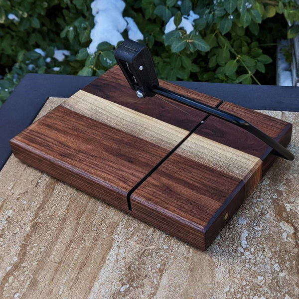 Black Walnut Butcher Block Cheese Slicing Board - Springhill Millworks