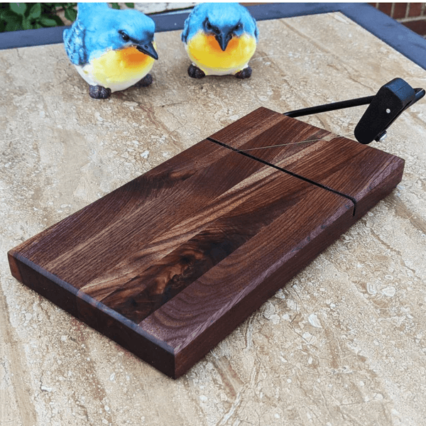 Black Walnut Butcher Block Cheese Slicing Board | Wood Cheese Slicer - Springhill Millworks