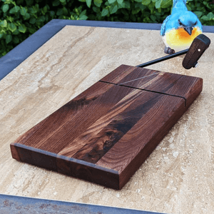 Black Walnut Butcher Block Cheese Slicing Board | Wood Cheese Slicer - Springhill Millworks