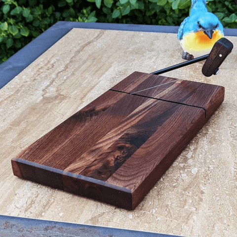 Black Walnut Butcher Block Cheese Slicing Board | Wood Cheese Slicer - Springhill Millworks