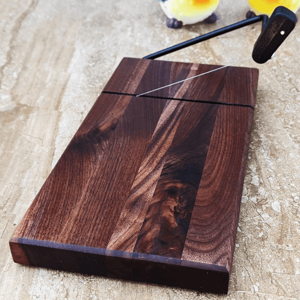 Black Walnut Butcher Block Cheese Slicing Board | Wood Cheese Slicer - Springhill Millworks