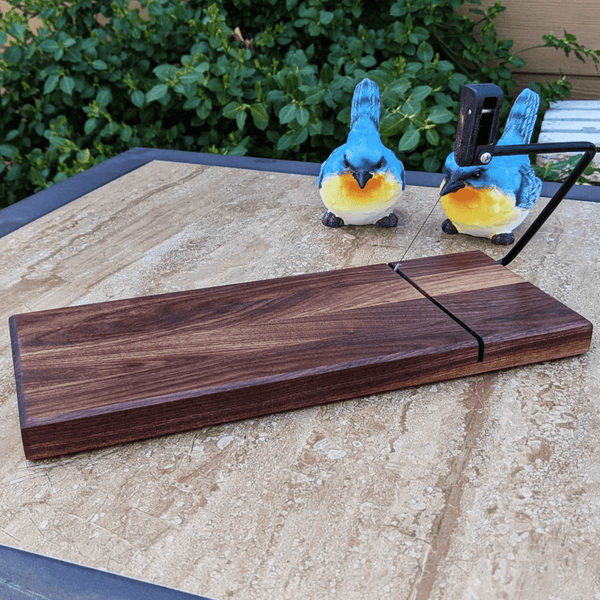 Black Walnut Butcher Block Cheese Slicing Board | Wood Cheese Slicer - Springhill Millworks