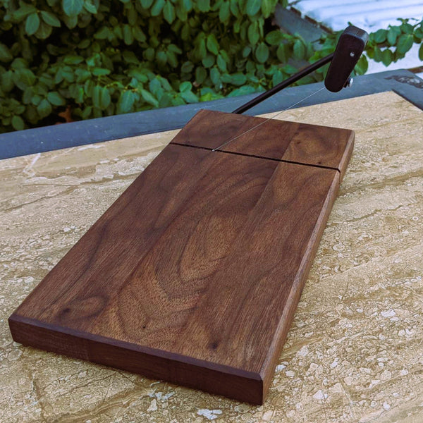 Black Walnut Butcher Block Cheese Slicing Board | Wood Cheese Slicer - Springhill Millworks