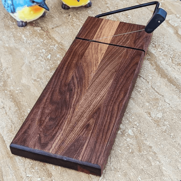 Black Walnut Butcher Block Cheese Slicing Board | Wood Cheese Slicer - Springhill Millworks