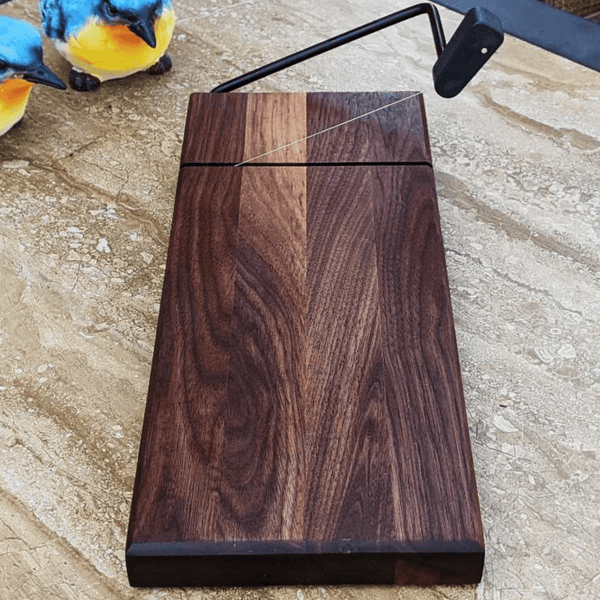 Black Walnut Butcher Block Cheese Slicing Board | Wood Cheese Slicer - Springhill Millworks