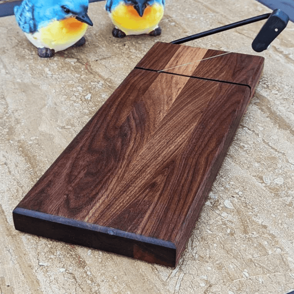 Black Walnut Butcher Block Cheese Slicing Board | Wood Cheese Slicer - Springhill Millworks