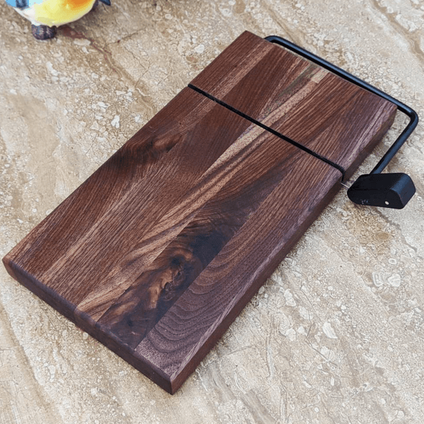 Black Walnut Butcher Block Cheese Slicing Board | Wood Cheese Slicer - Springhill Millworks