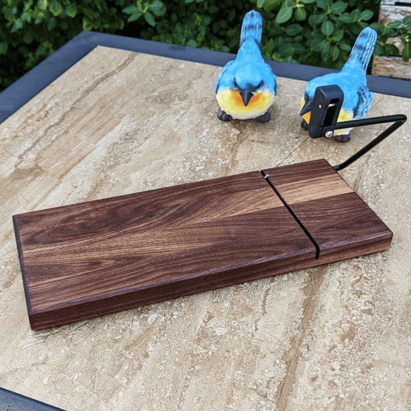 Black Walnut Butcher Block Cheese Slicing Board | Wood Cheese Slicer - Springhill Millworks