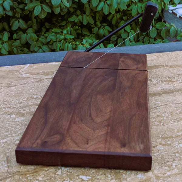 Black Walnut Butcher Block Cheese Slicing Board | Wood Cheese Slicer - Springhill Millworks