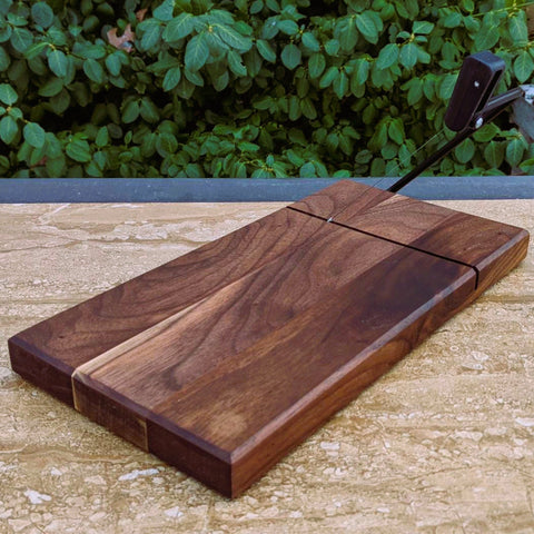 Black Walnut Butcher Block Cheese Slicing Board | Wood Cheese Slicer - Springhill Millworks