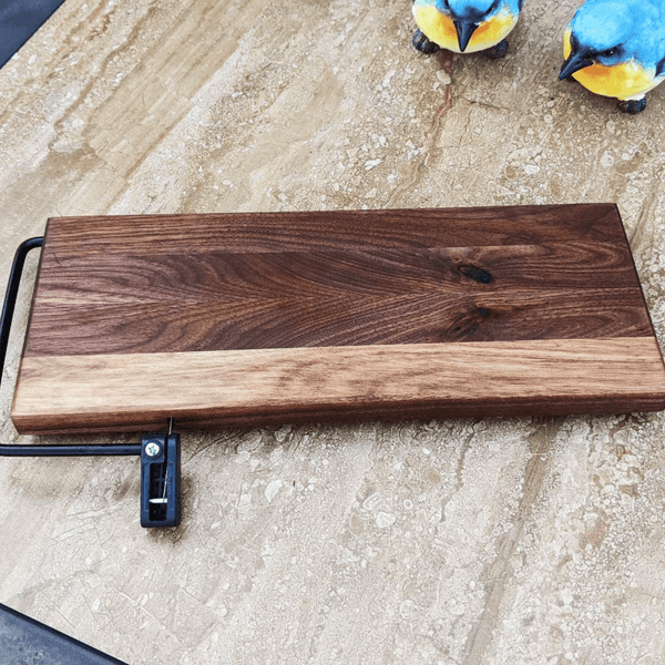 Black Walnut Butcher Block Cheese Slicing Board | Wood Cheese Slicer - Springhill Millworks