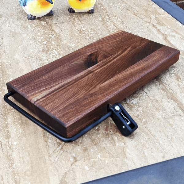 Black Walnut Butcher Block Cheese Slicing Board | Wood Cheese Slicer - Springhill Millworks