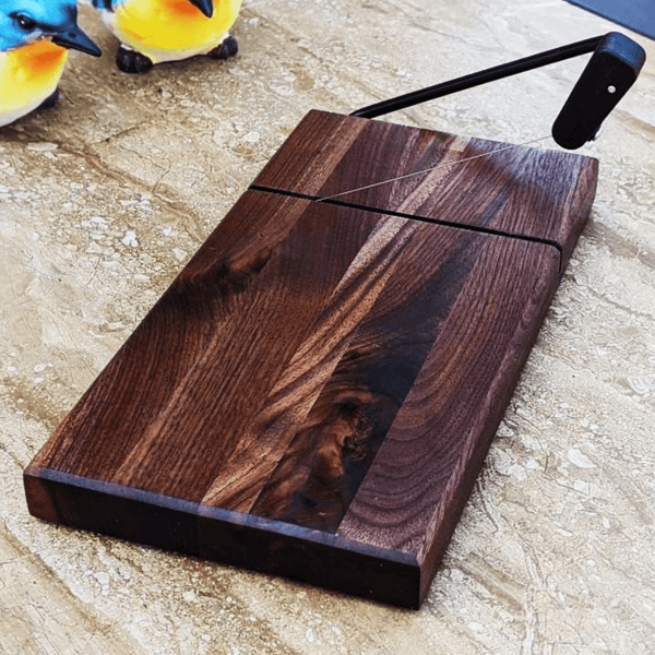 Black Walnut Butcher Block Cheese Slicing Board | Wood Cheese Slicer - Springhill Millworks