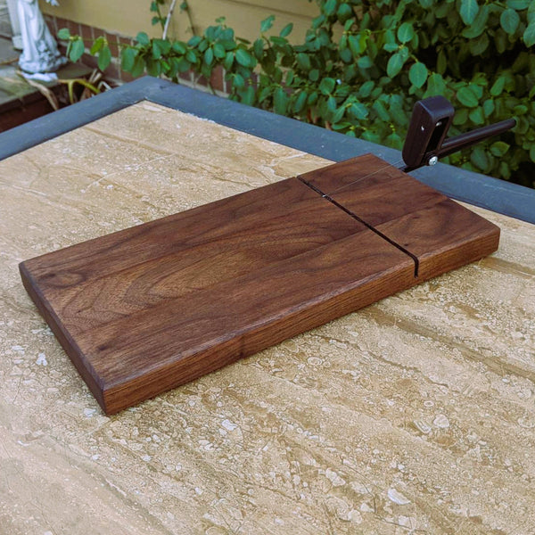 Black Walnut Butcher Block Cheese Slicing Board | Wood Cheese Slicer - Springhill Millworks