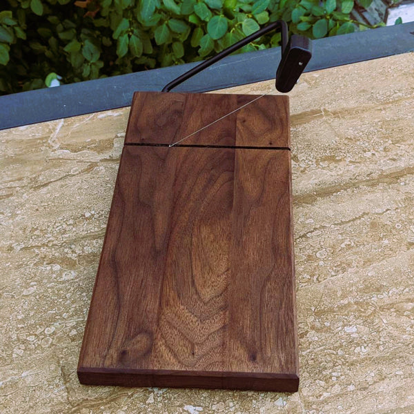 Black Walnut Butcher Block Cheese Slicing Board | Wood Cheese Slicer - Springhill Millworks