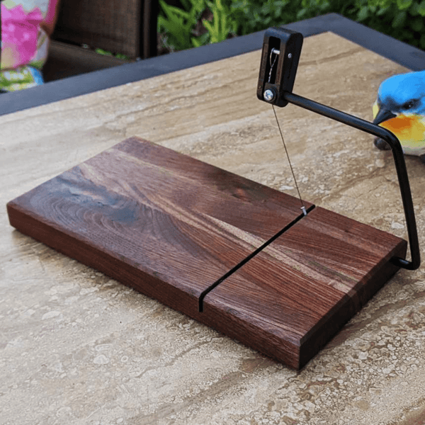 Black Walnut Butcher Block Cheese Slicing Board | Wood Cheese Slicer - Springhill Millworks