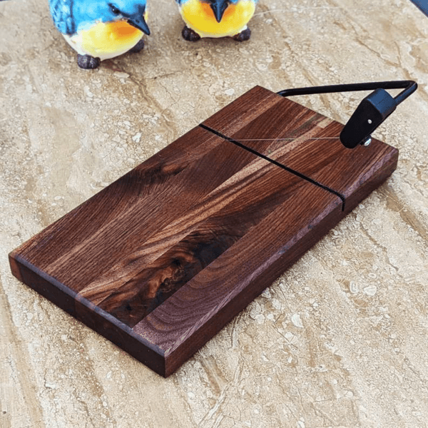 Black Walnut Butcher Block Cheese Slicing Board | Wood Cheese Slicer - Springhill Millworks