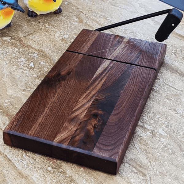 Black Walnut Butcher Block Cheese Slicing Board | Wood Cheese Slicer - Springhill Millworks