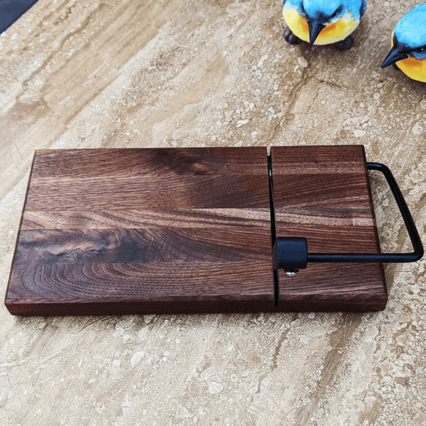 Black Walnut Butcher Block Cheese Slicing Board | Wood Cheese Slicer - Springhill Millworks