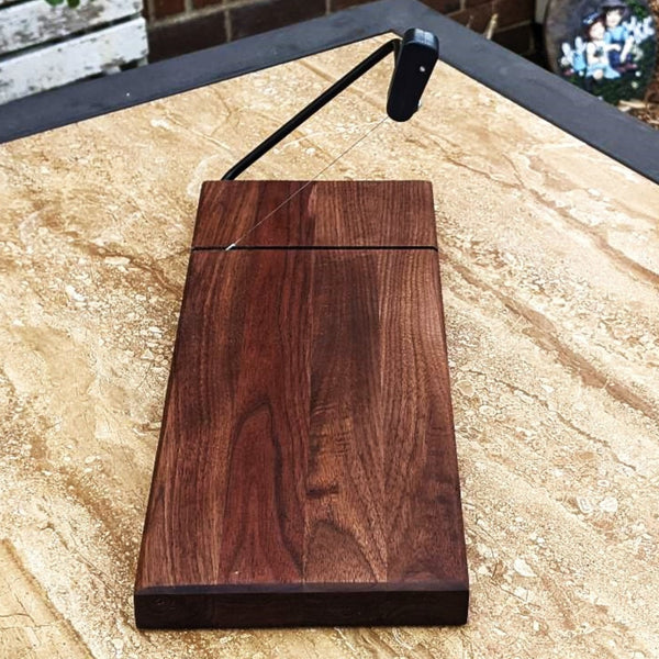 Black Walnut Butcher Block Wood Cheese Slicing Board | Wooden Cheese Slicer - Springhill Millworks