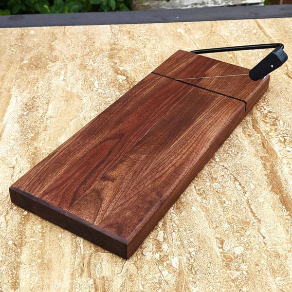 Black Walnut Butcher Block Wood Cheese Slicing Board | Wooden Cheese Slicer - Springhill Millworks