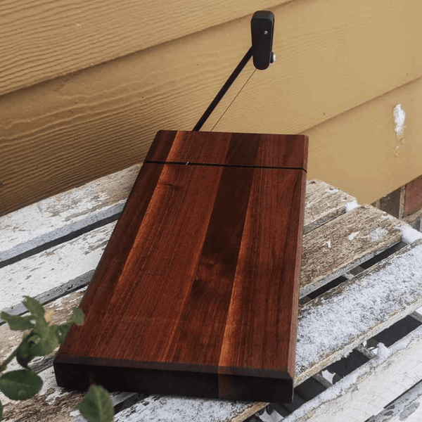 Black Walnut Butcher Block Wood Cheese Slicing Board | Wooden Cheese Slicer - Springhill Millworks