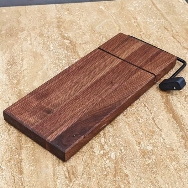 Black Walnut Butcher Block Wood Cheese Slicing Board | Wooden Cheese Slicer - Springhill Millworks