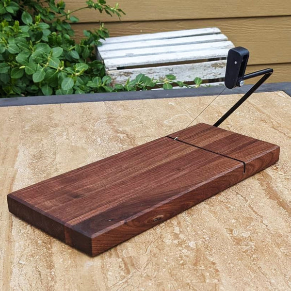 Black Walnut Butcher Block Wood Cheese Slicing Board | Wooden Cheese Slicer - Springhill Millworks