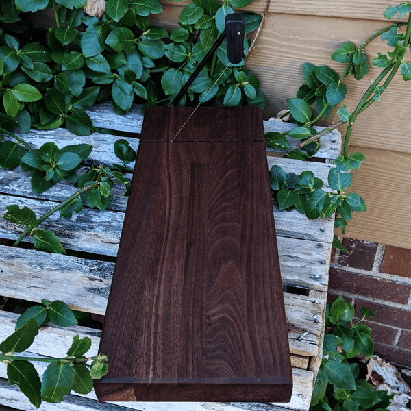 Black Walnut Butcher Block Wood Cheese Slicing Board Wooden Cheese Slicer - Springhill Millworks