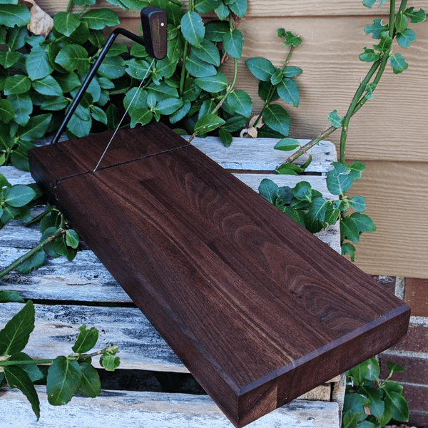 Black Walnut Butcher Block Wood Cheese Slicing Board Wooden Cheese Slicer - Springhill Millworks