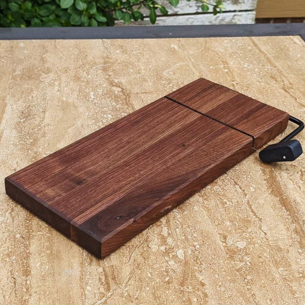 Black Walnut Butcher Block Wood Cheese Slicing Board | Wooden Cheese Slicer - Springhill Millworks