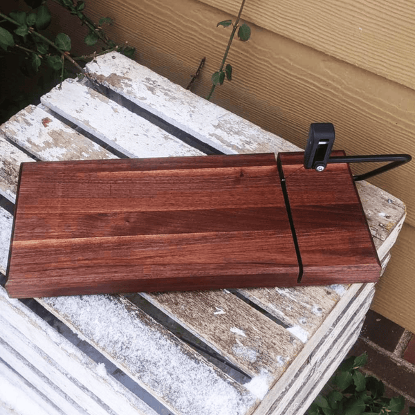 Black Walnut Butcher Block Wood Cheese Slicing Board | Wooden Cheese Slicer - Springhill Millworks