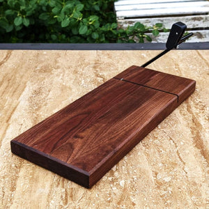 Black Walnut Butcher Block Wood Cheese Slicing Board | Wooden Cheese Slicer - Springhill Millworks