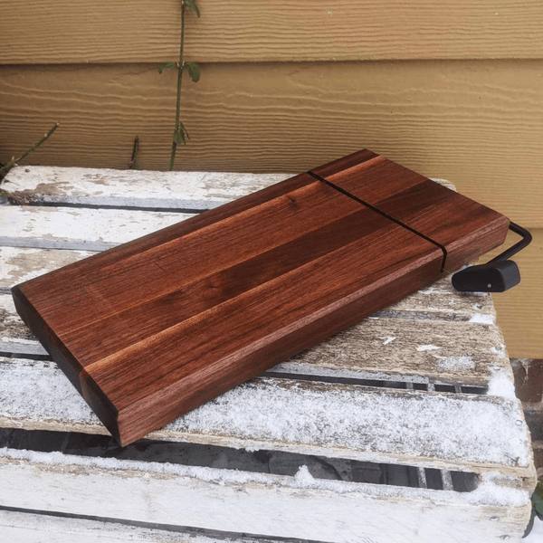 Black Walnut Butcher Block Wood Cheese Slicing Board | Wooden Cheese Slicer - Springhill Millworks