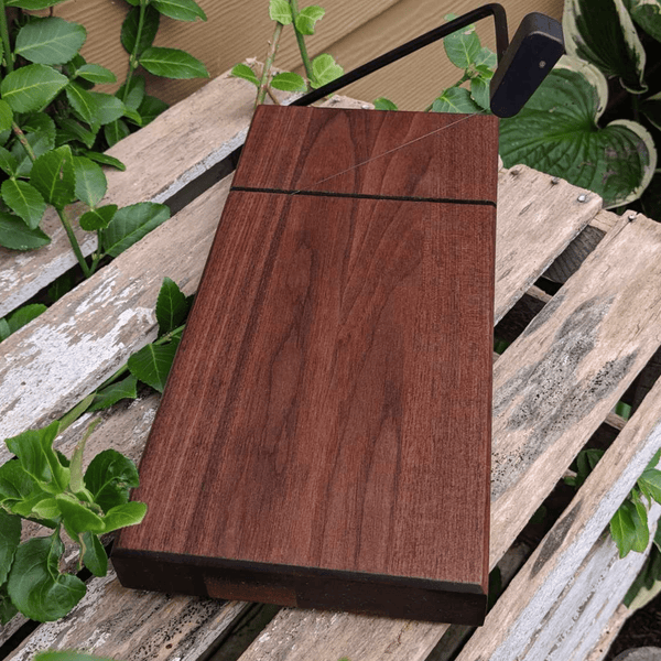 Black Walnut Butcher Block Wood Cheese Slicing Board | Wooden Cheese Slicer - Springhill Millworks