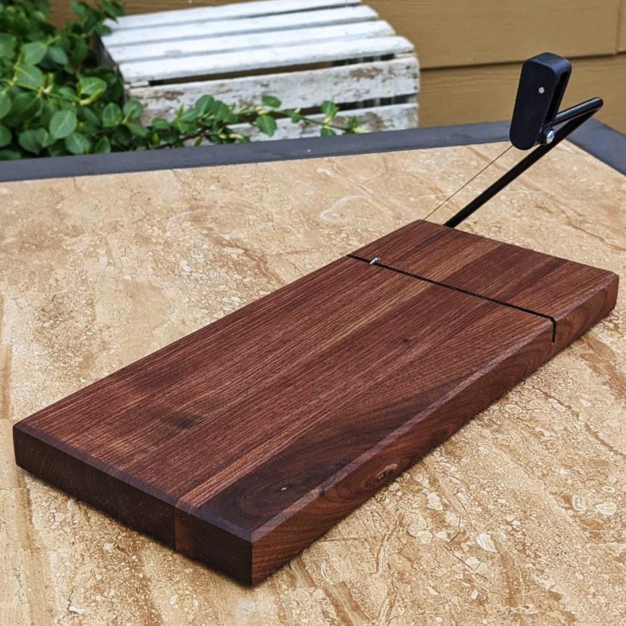 Black Walnut Butcher Block Wood Cheese Slicing Board | Wooden Cheese Slicer - Springhill Millworks