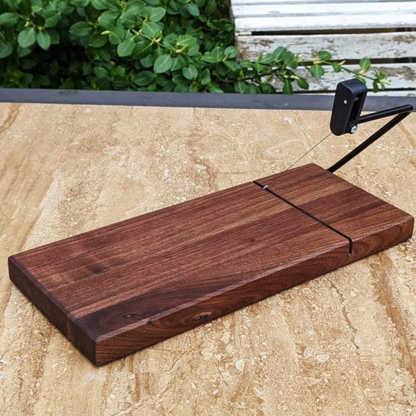 Black Walnut Butcher Block Wood Cheese Slicing Board | Wooden Cheese Slicer - Springhill Millworks