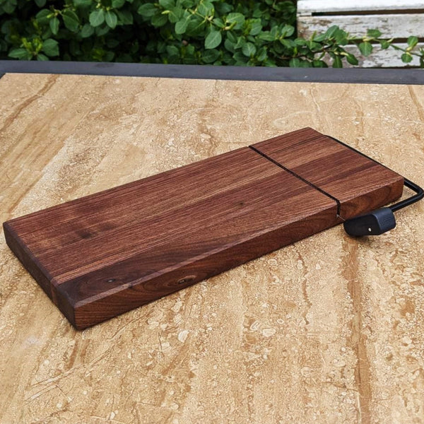 Black Walnut Butcher Block Wood Cheese Slicing Board | Wooden Cheese Slicer - Springhill Millworks