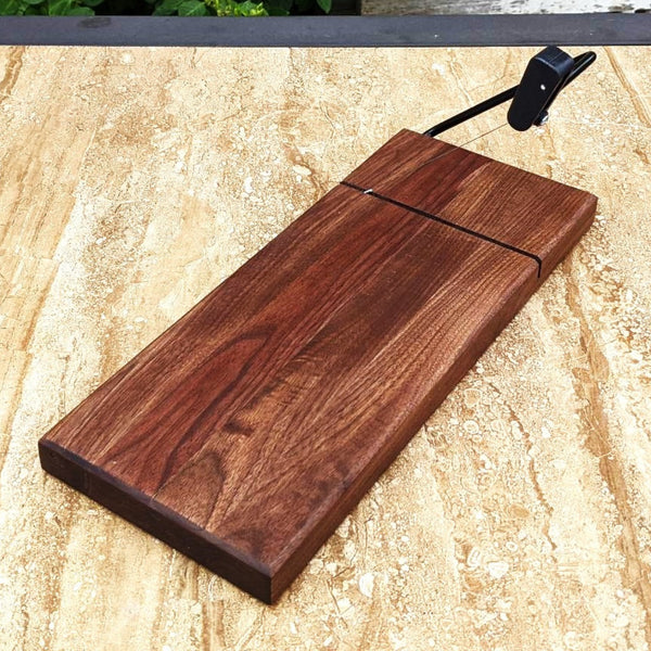 Black Walnut Butcher Block Wood Cheese Slicing Board | Wooden Cheese Slicer - Springhill Millworks