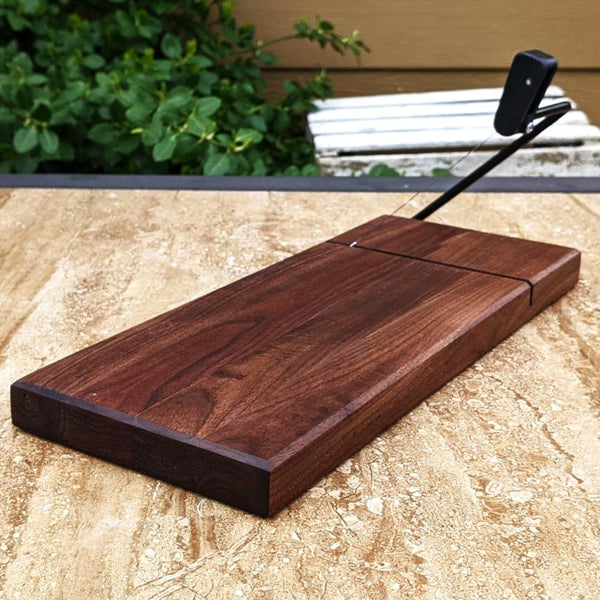 Black Walnut Butcher Block Wood Cheese Slicing Board | Wooden Cheese Slicer - Springhill Millworks